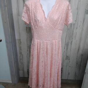 Elegant Pink Lace Dress